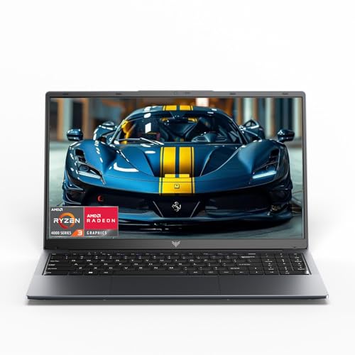 Tivique 15.6" FHD Laptop with AMD Ryzen 4300U (Processor up to 3.7GHz) 4 Core - 16GB RAM DDR4 + 512GB SSD Laptops Computer, HD Display, HDMI, BT5.2, 3*USB3.2, Type-C,Dual Speakers,65W Adapter, WiFi 5