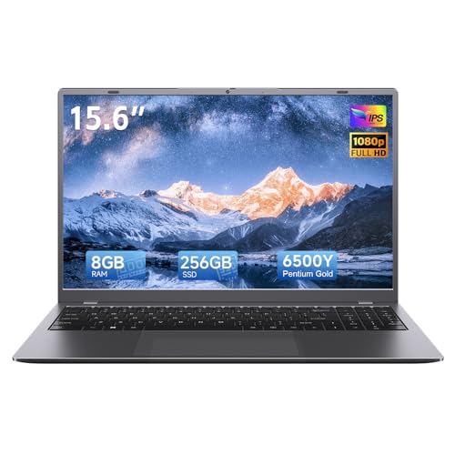 BLUEING 15.6 Inch FHD Laptop, Pentium Gold 6500Y Processor(Up to 3.4GHz) - 8GB RAM 256GB SSD Fast Dual-Band WiFi,5000mAh Battery,Bluetooth 5.0,2*USB 3.2,Type-C Ideal for Study, Home& Office