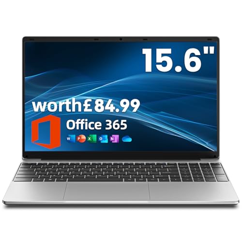 jumper 15.6 inch Laptop with Office 365, 4GB RAM 128GB Storage, 1080 HD Display Laptops, Celeron Processor, USB3.0, 38Wh Battery, Portable Laptops for Business, School, and Work, Keyboard Film UK.