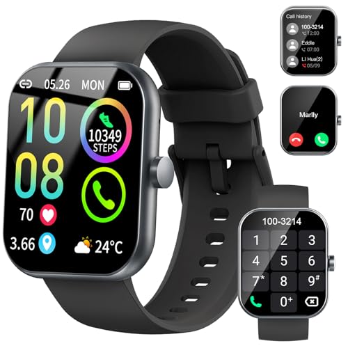 Smart Watch for Men Women, 1.96"HD Smartwatch Answer/Make Calls, Fitness Watch with Heart Rate Sleep Monitor, 113+Sports Modes, Step Counter IP68 Waterproof, Activity Trackers for IOS Android Black