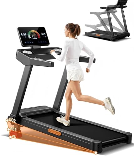 Foldable Treadmill 180KG Weight Capacity 3.5HP Treadmills for Home with 20% Manual Incline and Handle Heart Rate Tracking Support Running Machine Foldable with Touchscreen