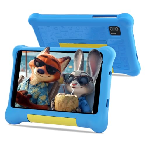 Whitedeer 2026 Latest Kids Tablet, 7 inch Tablet for Kids 3-7 Ages, 5GB+32GB+128GB, Android 13, Parental Controls, Dual Camera, Wi-Fi, Bluetooth, Type-C, Impact Resistant Case, Gift
