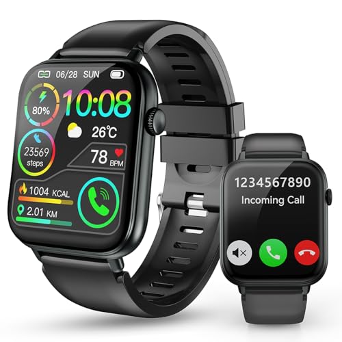 VKROBAG Smart Watch for Women Men Answer/Make Calls, 1.85" HD Fitness Watch with Step Counter/Heart Rate/Sleep Monitor, 115+ Sport Modes Smartwatch, IP68 Waterproof Activity Tracker for Android iOS