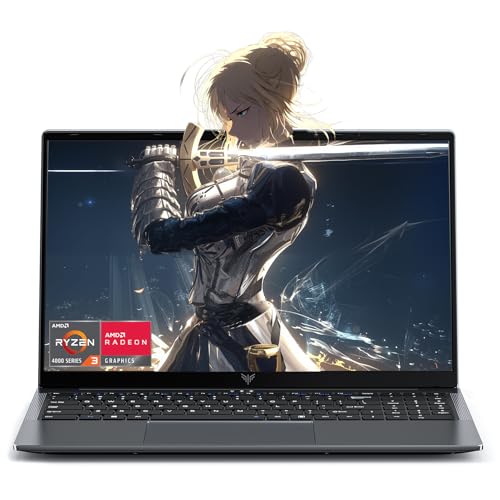 Tivique 2026 15.6 Inch Laptop with Ryzen 4300U Processor up to 3.7GHz (Beat N100/N150) 16GB RAM DDR4 + 512GB M.2 SSD with 11 Pro Installed, FHD, HDMI, BT5.2, USB3.2, Type-C, 54.7Wh Battery, WiFi 5