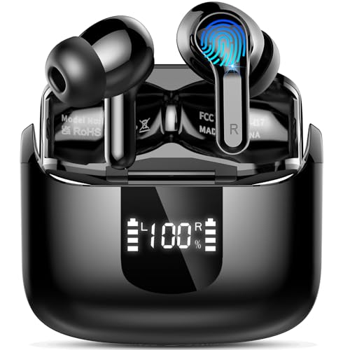 2026 Wireless Earbuds, 6D Stereo Bluetooth 5.4 Headphones, 50+Hrs Deep Bass in-Ear Buds, 4 ENC Noise Cancelling Mic Earphones Sport, IP-X7 Waterproof, 3g Mini USB-C Fast Charging Headset Android iOS