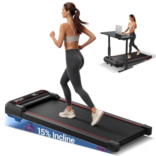 15% Incline Under Desk Walking Pad Treadmill with Vibration 10KM/H 3.0HP