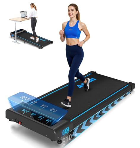 Walking Pad with 10% Incline for Home, 6.2MPH Under Desk Treadmill with Full Screen LED Display, 2.5HP Brushless Motor, Capacity 150KG, 12 HIIT Programs, Indoor Running Machine