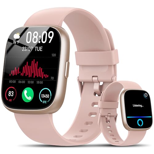 Alexa Smart Watch for Men Women, 1.83" HD Fitness Watch with Bluetooth 5.3 Call, New Smartwatch with Heart Rate/Sleep/Stress Monitor/110+ Sport, IP68 Waterproof Activity Tracker for Android iOS, Pink