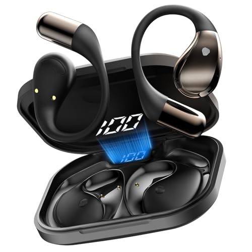 Bluetooth 6.0 Open Ear Wireless Earbuds, IPX7 Waterproof Sport Headphones