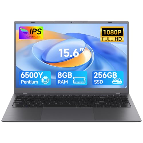 LEOXYN 15.6 Inch FHD Laptop, Pentium Gold 6500Y Processor(Up to 3.4GHz) - 8GB RAM 256GB SSD Fast Dual-Band WiFi,5000mAh Battery,Bluetooth 5.0,2*USB 3.2,Type-C for Study, Home& Office