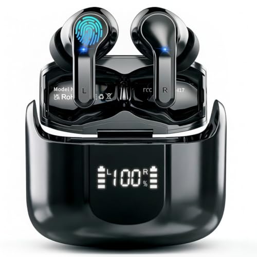 2026 Wireless Earbuds, 6D Stereo Bluetooth 5.4 Headphones, 50+Hrs Earphones
