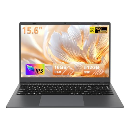 TAUVREN 15 Inch Laptops 16GB RAM 512GB SSD, Pentium Gold 6500Y up to 3.4GHz