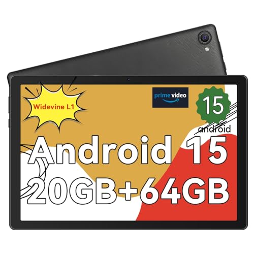 Gleeso Tablet 10 inch Octa-Core Processor, 20GB+64GB/1TB TF, Android Tablet Face ID丨OTG, IPS丨1280*800丨WiFi 6丨BT5.3丨Tab PC with Dual Camera 5MP+8MP, 5000mAh, Support Split-Screen, Widevine L1(Black)