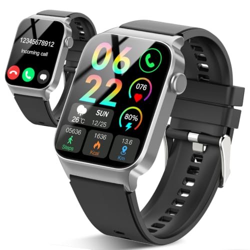 Csasan Smart Watch for Men Women(Answer/Make Calls), 1.85" HD Touch smartwatch, 110+ Sport Activity Tracke with Heart Rate Sleep Monitor Step Counter, IP68 Waterproof Fitness Watch, Black