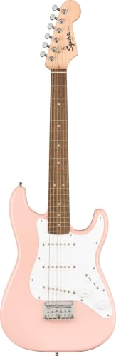Squier by Fender Mini Stratoca...ner Electric Guitar Shell Pink - down 24.13% (£39.81) to £125.19 from £165.00
