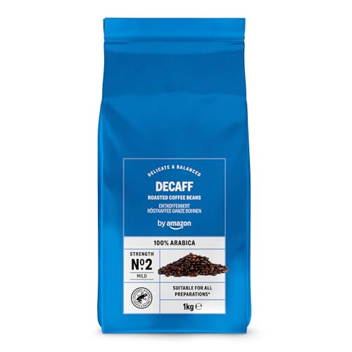 by Amazon Decaff Coffee Beans,...ica Strength No. 2 - Mild, 1kg - down 13.77% (£2.06) to £12.90 from £14.96