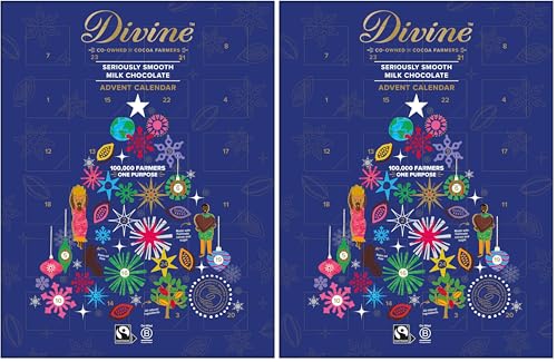 Divine Chocolate FAIR Trade Mi...dvent Calendar 85g (Pack of 2) - down 33.33% (£5.00) to £10.00 from £15.00