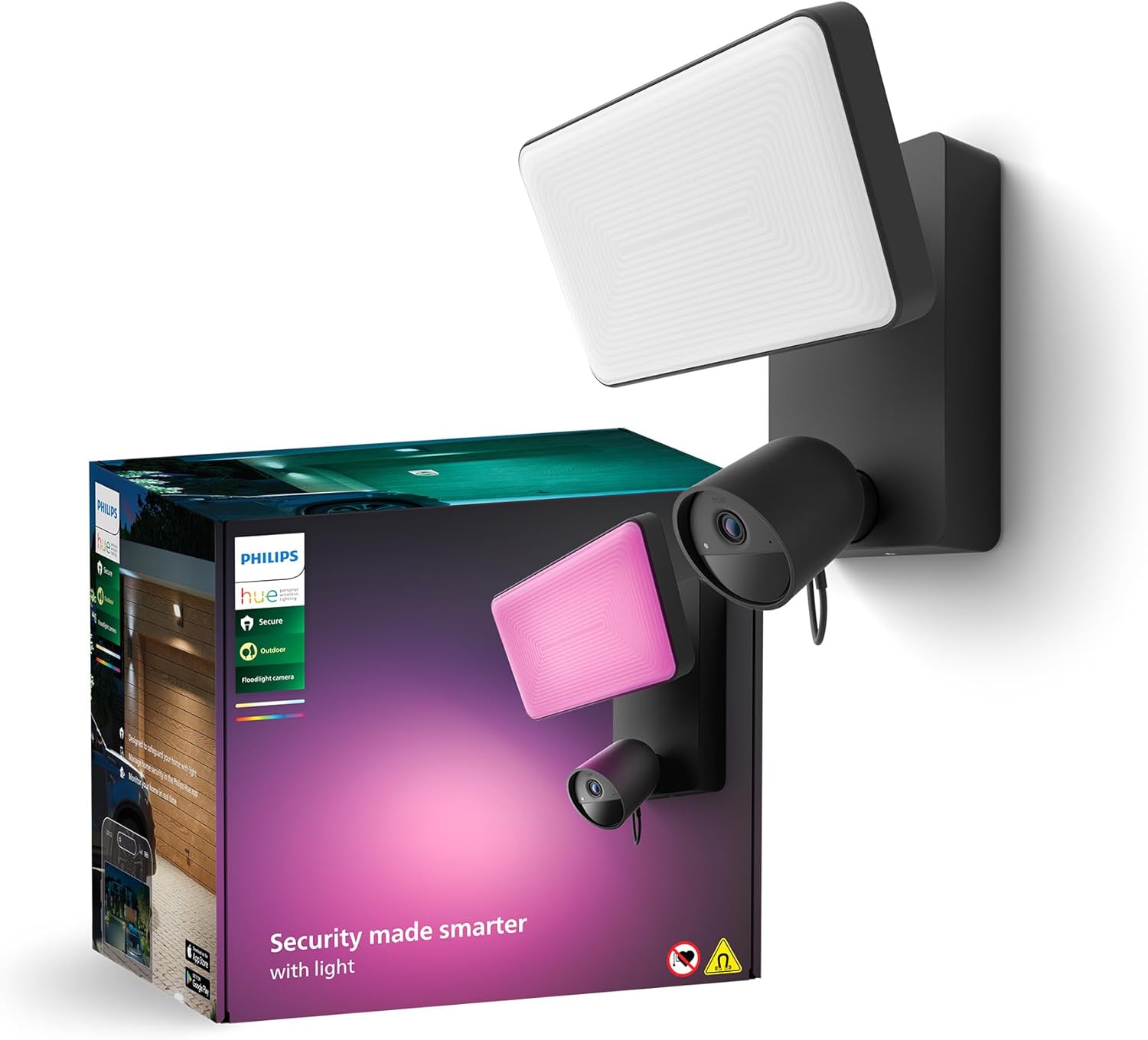 Philips Hue Secure Floodlight ...the Security Center in the App - down 26.74% (£66.44) to £181.99 from £248.43