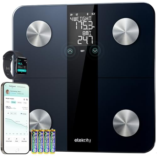 Etekcity Scales for Body Weigh...scle Mass, Durable Glass Black - down 31.99% (£10.84) to £23.05 from £33.89
