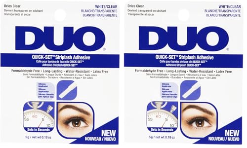 Duo Quick-Set Striplash Adhesive, Clear, 5 g (Pack of 2) - down 19.03% (£2.66) to £11.32 from £13.98