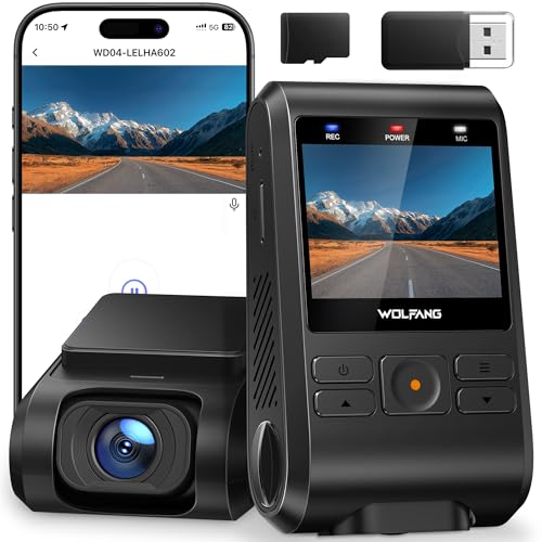 WOLFANG Dash Cam Front, 1440P ...r, Loop Recording, APP Control - down 27.51% (£11.00) to £28.99 from £39.99
