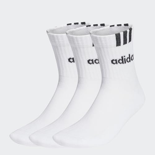 adidas Unisex 3-Stripes Linear...s 3 Pairs, White/Black, 8.5-10 - down 43.22% (£3.89) to £5.11 from £9.00