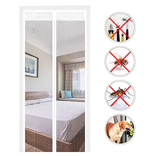 Magnetic Screen Door, Polyeste...Soft Door (White, 80 x 200 cm) - down 12.25% (£1.41) to £10.10 from £11.51
