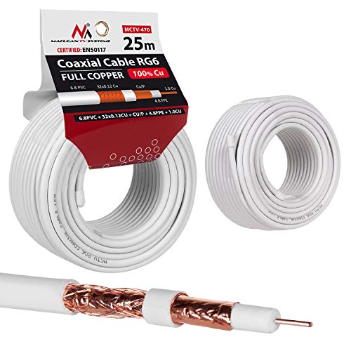 Maclean MCTV-470 Antenna Cable...e SAT Satellite Cable TV (25m) - down 26.96% (£6.16) to £16.69 from £22.85