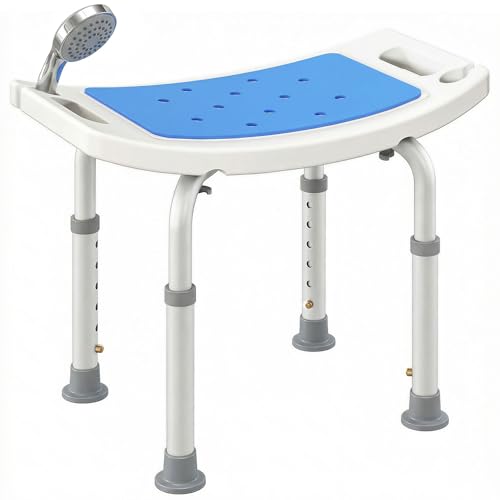 HOMCOM Shower Chair Height-Adj...le Bath Stool for Elderly Blue - down 20.80% (£5.02) to £19.12 from £24.14
