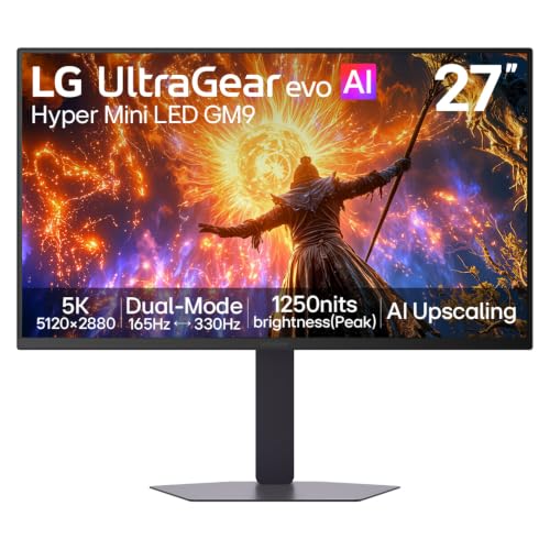 LG UltraGear evo GM9 27GM950B-...ing Monitor, 27 inch 5K, Black - down 8.33% (£100.00) to £1,099.99 from £1,199.99