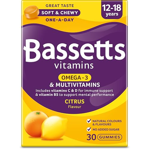Bassetts Vitamins 12-18 Omega-...avour Multivitamins 30 Gummies - down 46.69% (£3.46) to £3.95 from £7.41