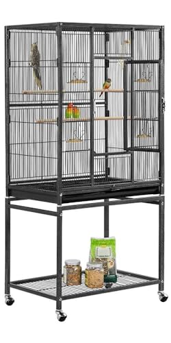 Yaheetech Bird Cage Flight Lar...irds with Rolling Stand, Black - down 15.73% (£13.80) to £73.94 from £87.74