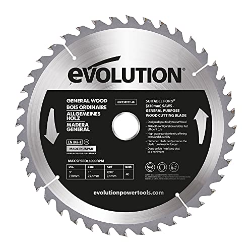 Evolution Power Tools Wood Carbide-Tipped Blade, 230 mm - down 29.98% (£5.99) to £13.99 from £19.98