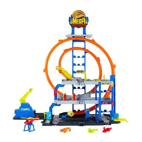 Hot Wheels Toy Car Track Set w...pters, Mega Loop Garage, JLC05 - down 20.01% (£5.00) to £19.99 from £24.99