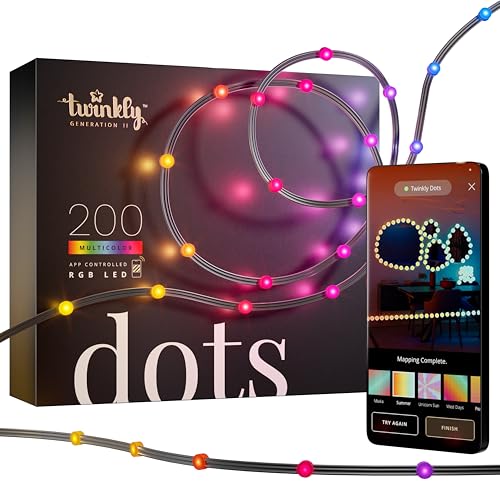 Twinkly Dots 10m, Flexible RGB...ol, Black Wire, 200 LED Lights - down 20.06% (£7.02) to £27.97 from £34.99