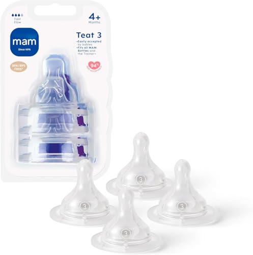 MAM Teats Size 3, Fast Flow, 4 Pack - down 25.64% (£3.33) to £9.66 from £12.99