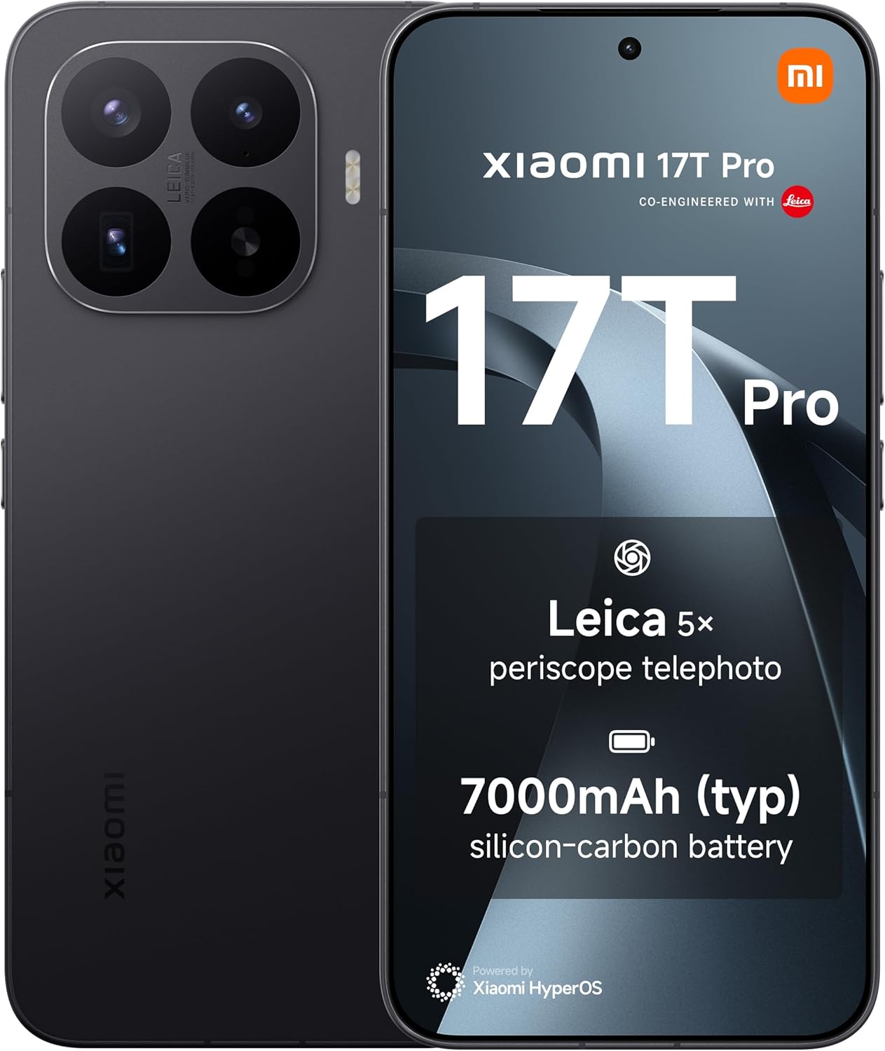 XIAOMI 17T Pro, Smartphone 12+..., Black, 1 year extra warranty - down 17.67% (£150.00) to £699.00 from £849.00