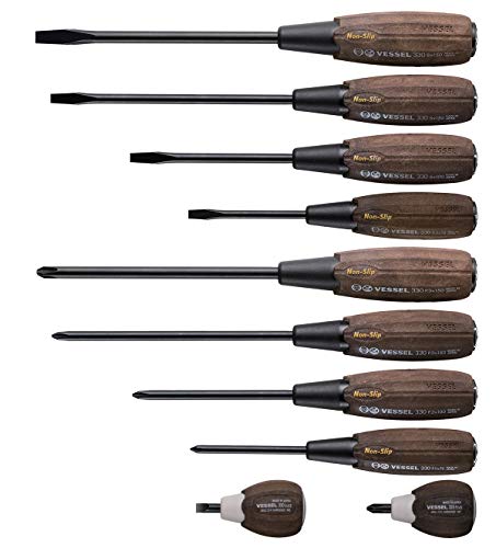 VESSEL Compo 3310PS Set of 10 Screwdrivers Wood (Brown) - down 31.93% (£40.56) to £86.48 from £127.04