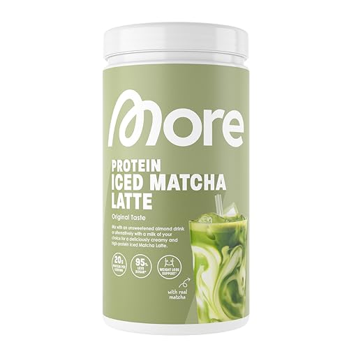 More Protein Iced Matcha Latte, 500 g, 1.1 lbs, 20 Servings - down 40.01% (£16.00) to £23.99 from £39.99