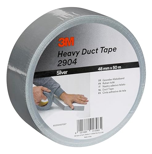 3M Heavy Duty Duct Tape 2904, Silver, 48 mm x 50 m, 1 Roll - down 40.53% (£4.43) to £6.50 from £10.93