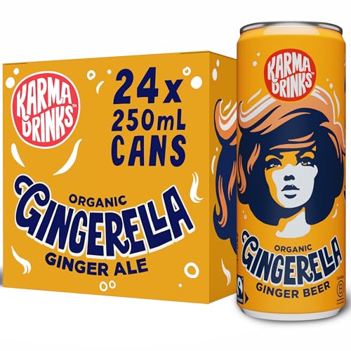 Karma Drinks Gingerella Ginger...zy Soft Drink, 24 x 250ml Cans - down 24.45% (£6.60) to £20.39 from £26.99