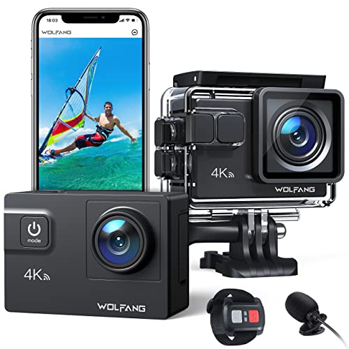 WOLFANG Action Camera 4K 60FPS...et Accessories Kit for Cycling - down 30.30% (£24.17) to £55.59 from £79.76