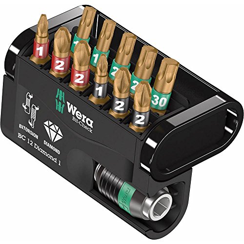 Wera 05057421001 Bit-Check 12 Diamond 1 Bit Set (12-Piece) - down 43.24% (£12.95) to £17.00 from £29.95