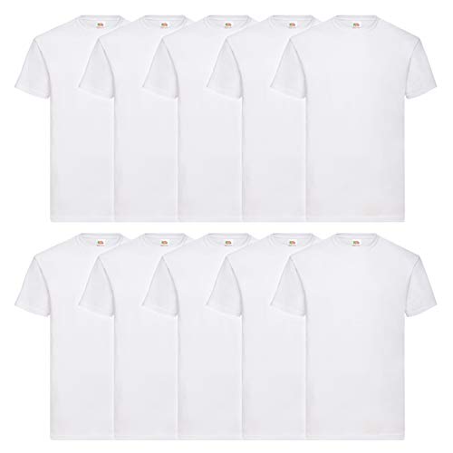 Fruit of the Loom Men's Origin...irt Pack of 10, White, X-Large - down 28.28% (£7.35) to £18.64 from £25.99
