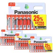 40x AA Genuine Panasonic Zinc Carbon Batteries - New R6 1.5V Longest Expiry UK