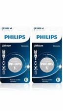 2x PHILIPS CR2450 3V Lithium Coin Cell Battery 2450, DL2450 Longest Expiry