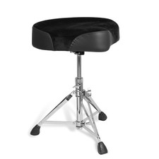 Drum Throne Black Padded Seat Double-Braced Legs Percussion Stool Tiger