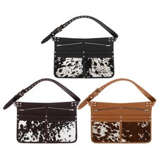 Handmade Leather Cowhide Market Traders Cash Bag Western Pouch Adjustable Strap