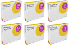 6 x Fluconazole 150mg Capsules Thrush Yeast Infection Antifungal Treatment