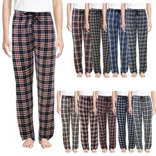 Mens Pyjama Bottoms Stripe Pant Cotton Woven Check Loungewear Soft Sleepwear PJs